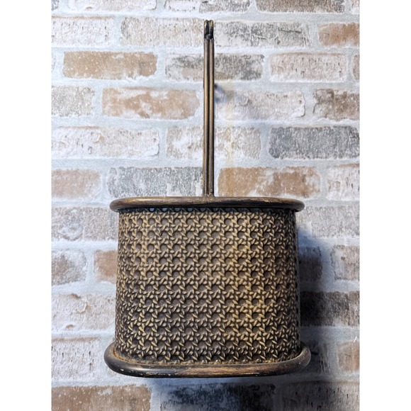 Other - Vintage Bronze Metal Basket with Handle